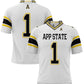 #1 A.State Mountaineers GameDay Greats Endzone Football Jersey - White Stitched American College Jerseys