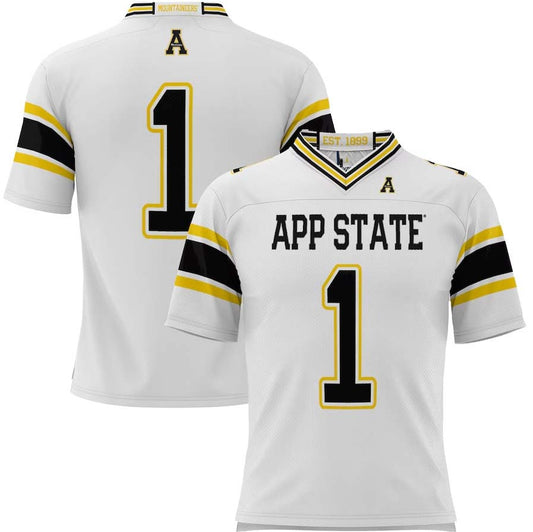 #1 A.State Mountaineers GameDay Greats Endzone Football Jersey - White Stitched American College Jerseys