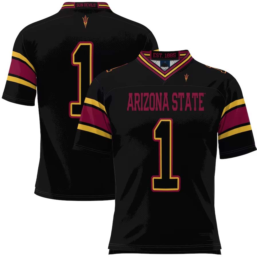 #1 A.State Sun Devils GameDay Greats Football Jersey - Black Stitched American College Jerseys