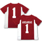 #1 A.Razorbacks Garb Toddler Football Jersey - Cardinal Stitched American College Jerseys