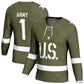 #1 A.Black Knights GameDay Greats Hockey Fashion Jersey - Olive Stitched American College Jerseys