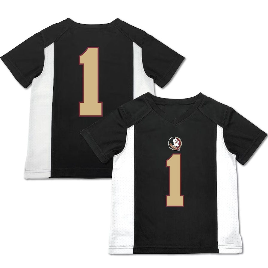 #1 F.State Seminoles Garb Toddler Football Jersey - Black American College Jerseys