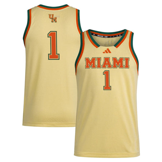 #1 M.Hurricanes Swingman Jersey - Yellow American College Jerseys