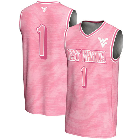 #1 W.Virginia Mountaineers GameDay Greats Unisex Lightweight Basketball Jersey - Pink American College Jerseys