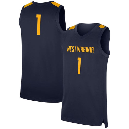 #1 W.Virginia Mountaineers Replica Jersey - Navy American College Jerseys