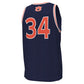 #34 A.Tigers Under Armour Replica Basketball Jersey - Navy Stitched American College Jerseys