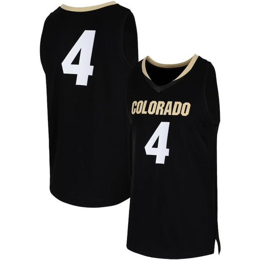 #4 C.Buffaloes Team Replica Basketball Jersey - Black American College Jerseys