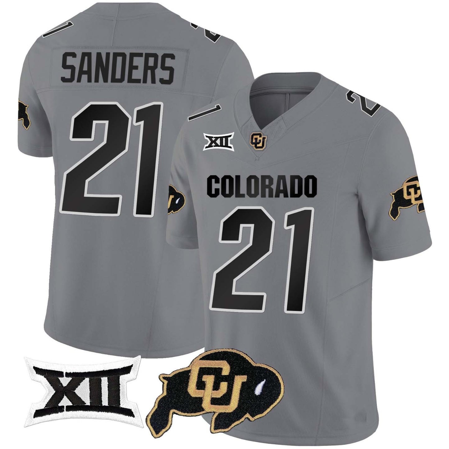 C.Buffaloes #21 Shilo Sanders 2024 Gray Home Alternative Football Stitched American College Jerseys