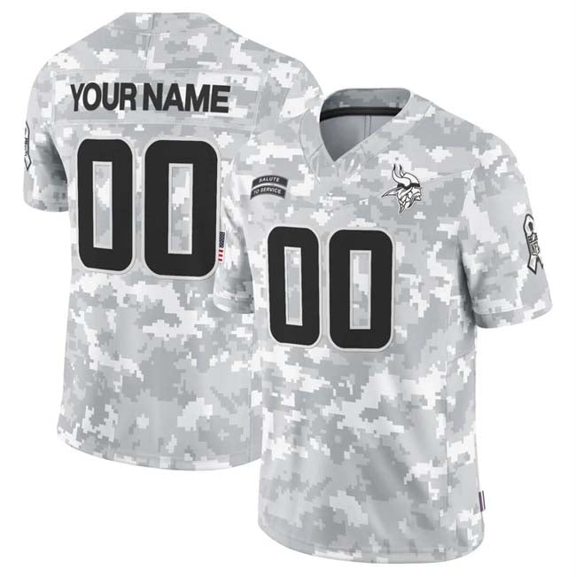 Custom MN.Vikings Active Player 2024 F.U.S.E Arctic Camo Salute To Service Limited Stitched Football Jersey