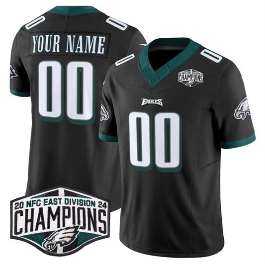 Custom P.Eagles Active Player Black 2024 East Champions F.U.S.E. Vapor Untouchable Limited Stitched American Football Jerseys