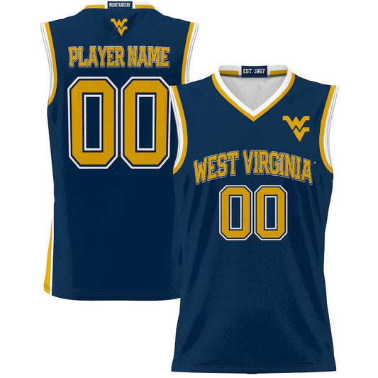 W.Virginia Mountaineers GameDay Greats NIL Pick-A-Player Lightweight Basketball Jersey - Navy American College Jerseys