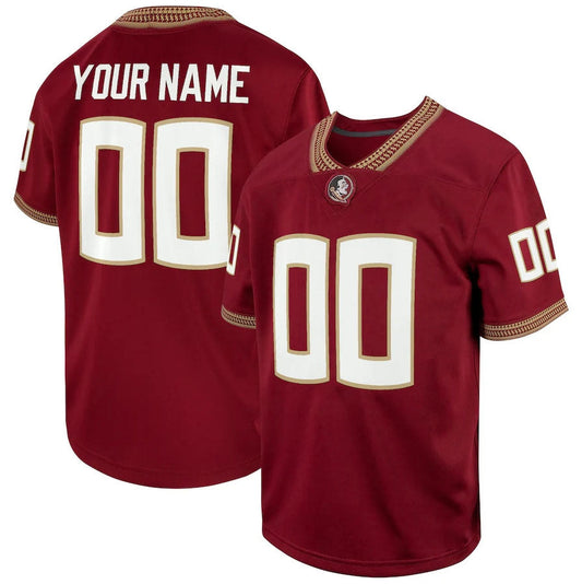 Custom F.State Seminoles Replica Football Game Jersey – Garnet American College Jerseys