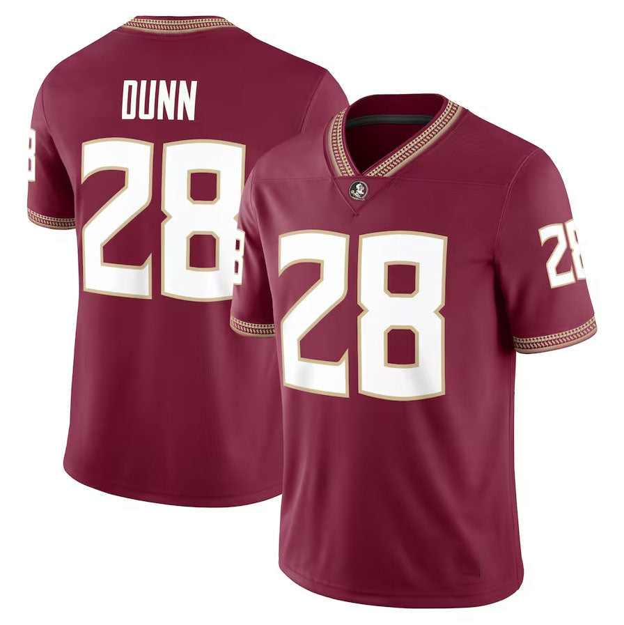 F.State Seminoles #28 Warrick Dunn Alumni Game Jersey - Garnet American College Jerseys