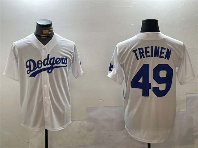 Los Angeles Dodgers #49 Blake Treinen White Cool Base Stitched Baseball Jersey