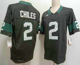 M.State Spartans  #2 Aidan Chiles Black FUSE Football Stitched American College Jerseys