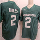 M.State Spartans #2 Aidan Chiles Green FUSE Football Stitched American College Jerseys