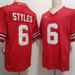 O.State Buckeyes #6 Sonny Styles Red FUSE Stitched American College Jerseys