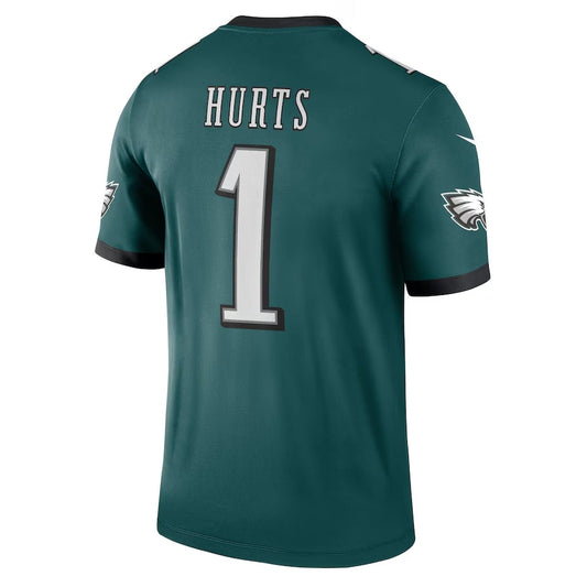 P.Eagles #1 Jalen Hurts Legend Jersey - Midnight Green American Football Jersey