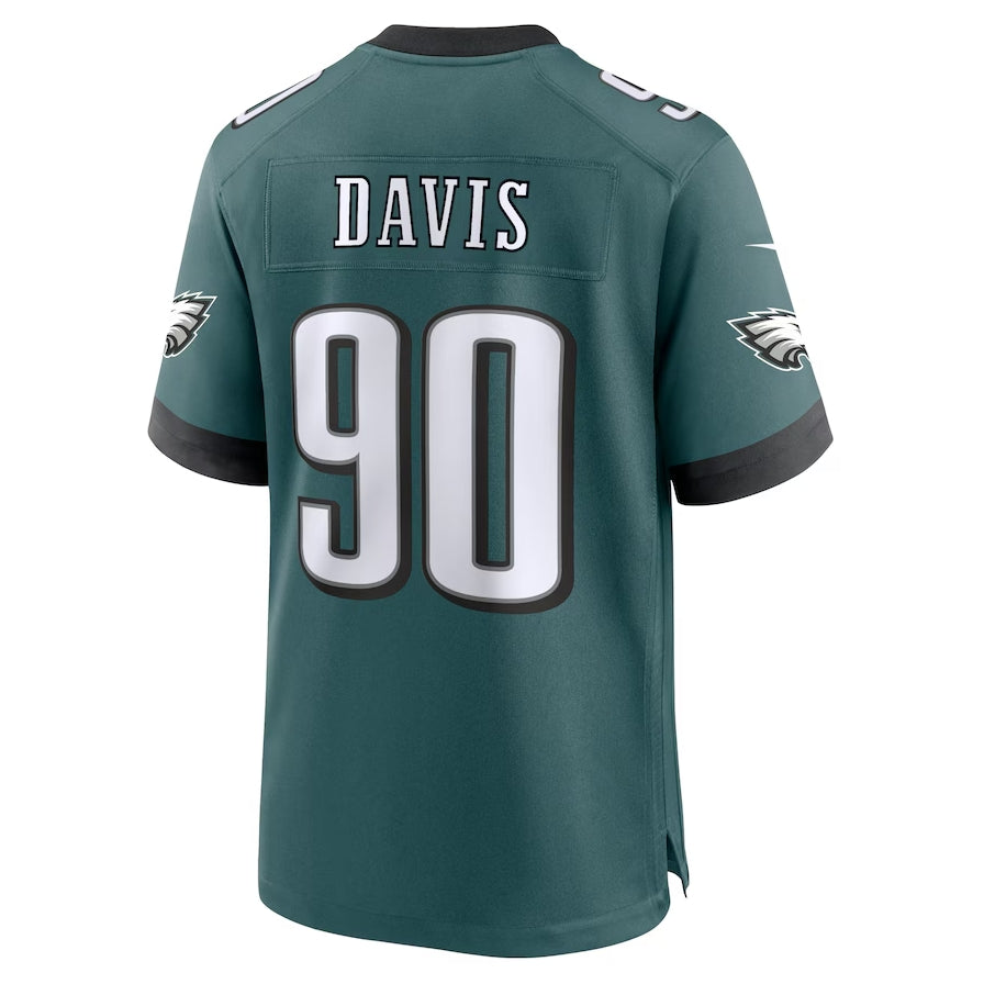 P.Eagles #90 Jordan Davis Team Game Jersey - Midnight Green American Football Jerseys