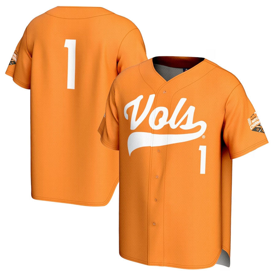 #1 T.Volunteers GameDay Greats 2024 Baseball College World Series Champions Commemorative Fashion Jersey - Tennessee Orange College Jerseys