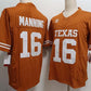 T.Longhorns #16 Arch Manning Orange F.U.S.E Stitched American College Jerseys