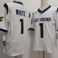 W.Virginia Mountaineers #1 Jahiem White White FUSE American College Jerseys