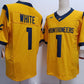 W.Virginia Mountaineers #1 Jahiem White Yellow FUSE Stitched American College Jerseys