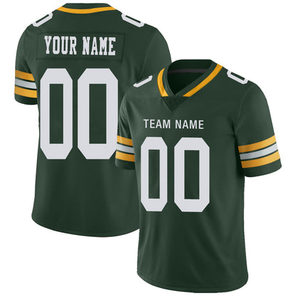 Custom GB.Packers Football Jerseys Team Player or Personalized Design Your Own Name for Men's Women's Youth Jerseys Green