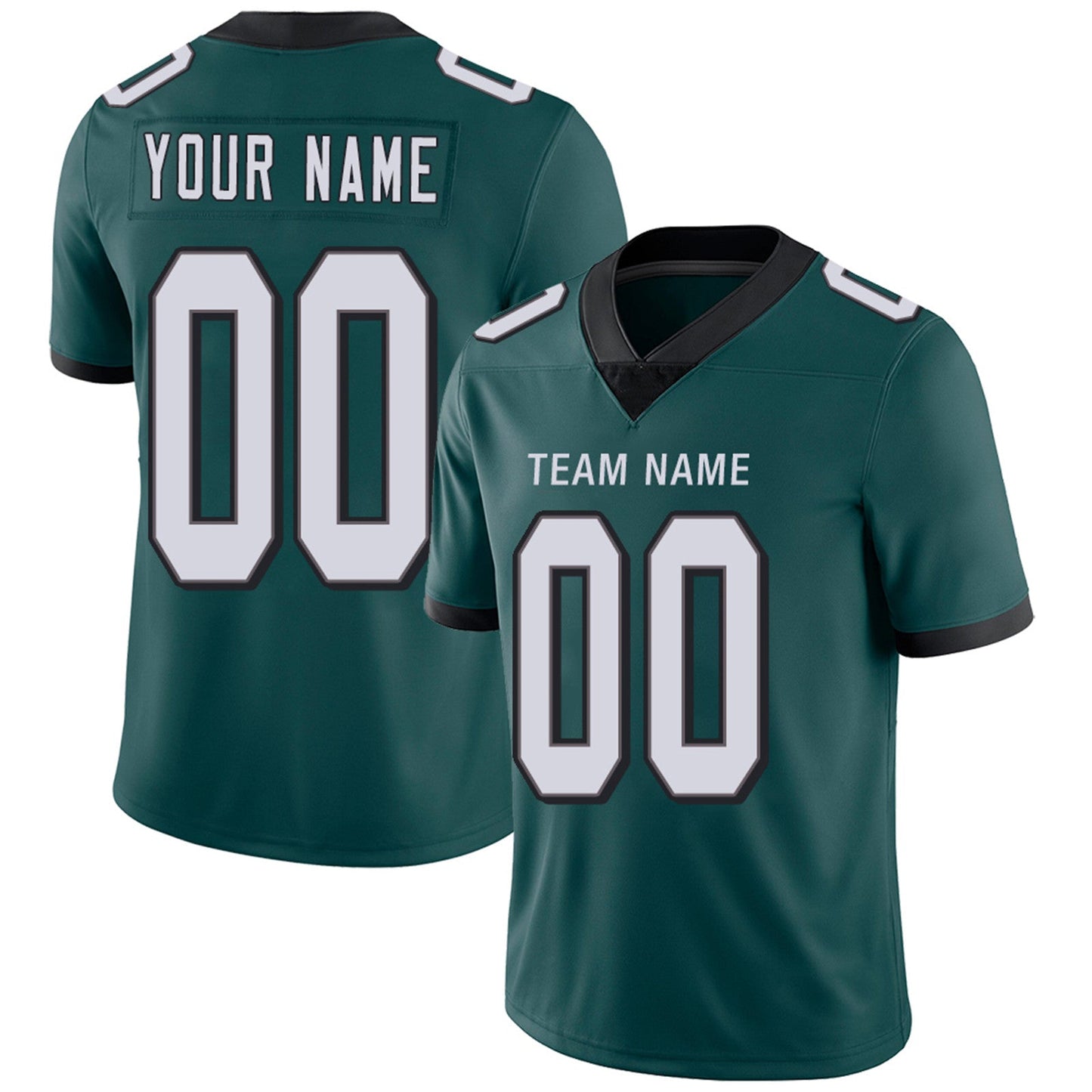 Custom P.Eagles Football Jerseys Team Player or Personalized Design Your Own Name for Men's Women's Youth Jerseys Green