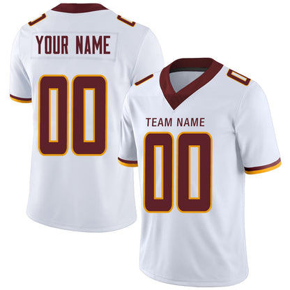 Custom W.Football Team Player or Personalized Design Your Own Name for Men's Women's Youth Jerseys Burgundy Football Jerseys