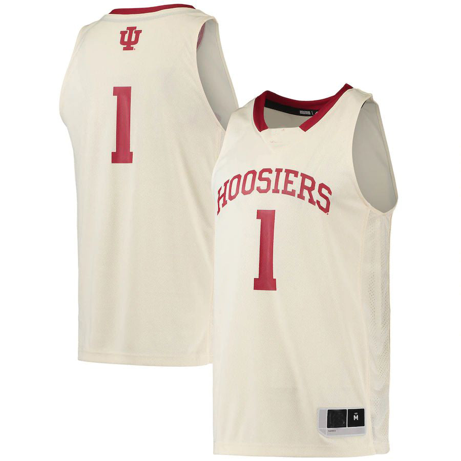 #1 IN. Hoosiers Swingman Team Basketball Jersey Cream Stitched American College Jerseys