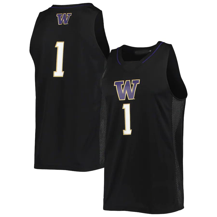 #1 W.Huskies Swingman Basketball Jersey Black Stitched American College Jerseys