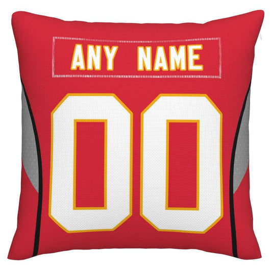 Custom KC.Chiefs Pillow Decorative Throw Pillow Case - Print Personalized Football Team Fans Name & Number Birthday Gift Football Pillows