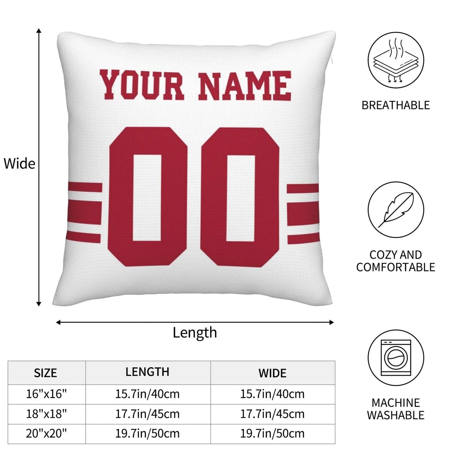 Custom NY.Giants Pillow Decorative Throw Pillow Case - Print Personalized Football Team Fans Name & Number Birthday Gift Football Pillows