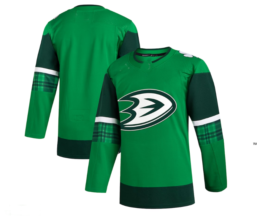 A.Ducks 2023 St. Patrick's Day Primegreen Authentic Jersey - Kelly Green Stitched American Hockey Jerseys