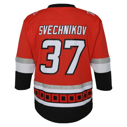 C.Hurricanes #37 Andrei Svechnikov Toddler 25th Anniversary Replica Player Jersey Red Stitched American Hockey Jerseys