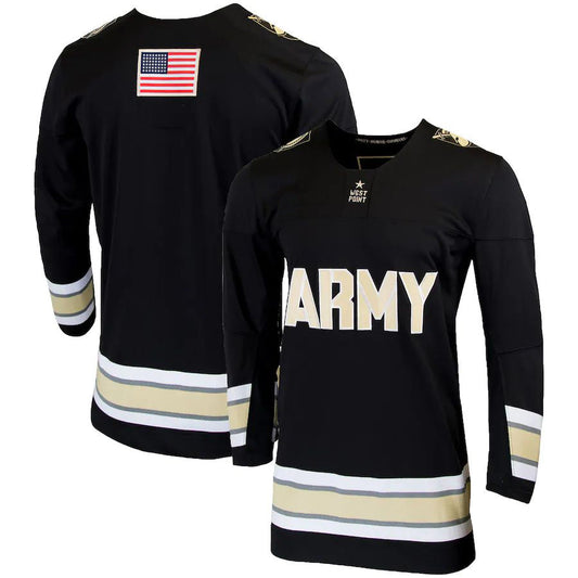 A.Black Knights Replica College Hockey Jersey Black Stitched American College Jerseys