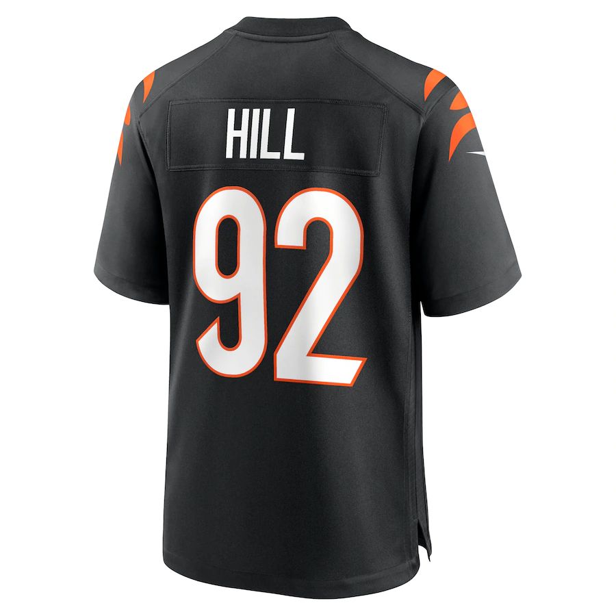 C.Bengals #92 B.J. Hill Black Game Jersey Stitched American Football Jerseys