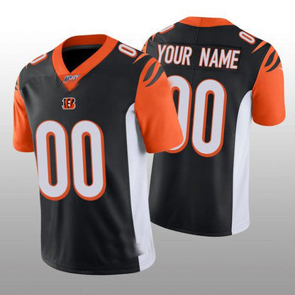 C.Bengals Custom Black Vapor Limited 100th Season Jersey Stitched American Football Jerseys