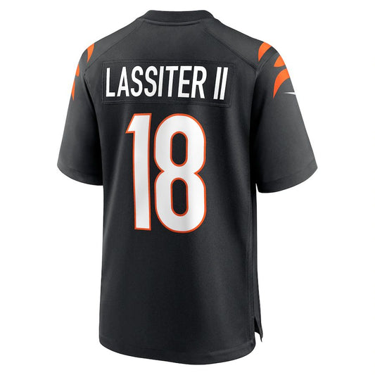 C.Bengals #18 Kwamie Lassiter II Black Game Player Jersey Stitched American Football Jerseys