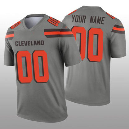 C.Browns Custom Gray Inverted Legend Jersey American Jerseys Stitched  Football Jerseys