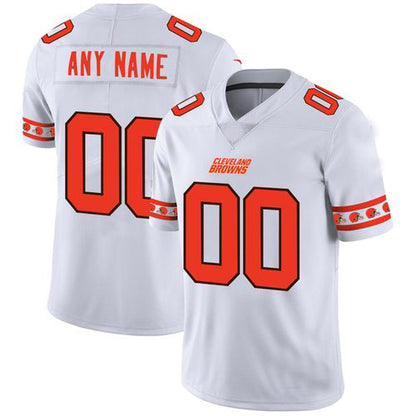 C.Browns Custom White Team Logo Vapor Limited Jersey American Jerseys Stitched  Football Jerseys