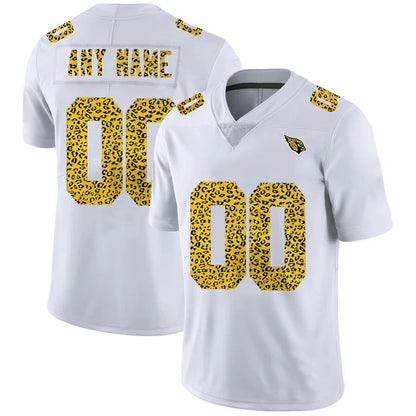 Custom A.Cardinals Jersey White Limited Fashion Vapor White Leopard Print Football Jerseys