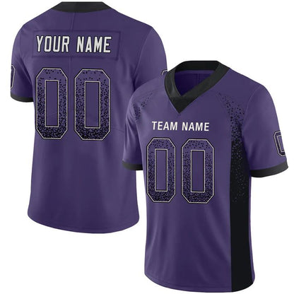 Custom B.Ravens American Personalize Birthday Gifts Purple Jersey Stitched Football Jerseys