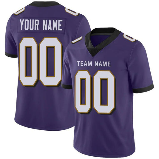 Custom B.Ravens American Personalize Birthday Gifts Purple Jersey Stitched Football Jerseys