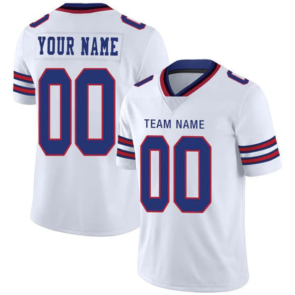 Custom B.Bills American  Personalize Birthday Gifts White Jersey Stitched Football Jerseys