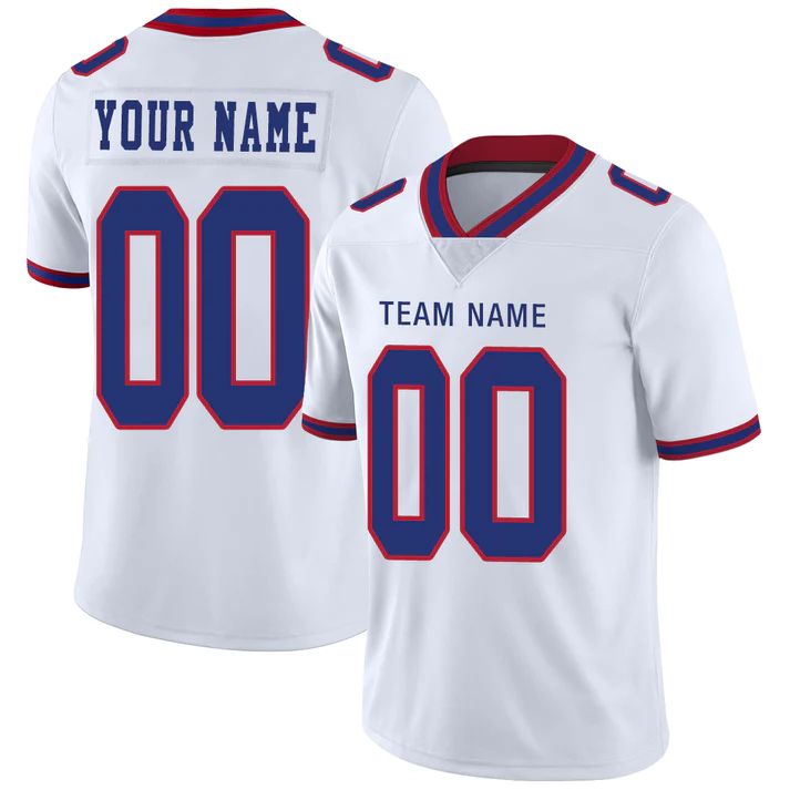 Custom B.Bills American  Personalize Birthday Gifts White Jersey Stitched Football Jerseys