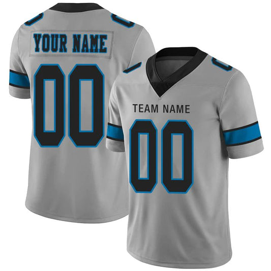 Custom C.Panthers  American Personalize Birthday Gifts Grey Jersey Football Jerseys