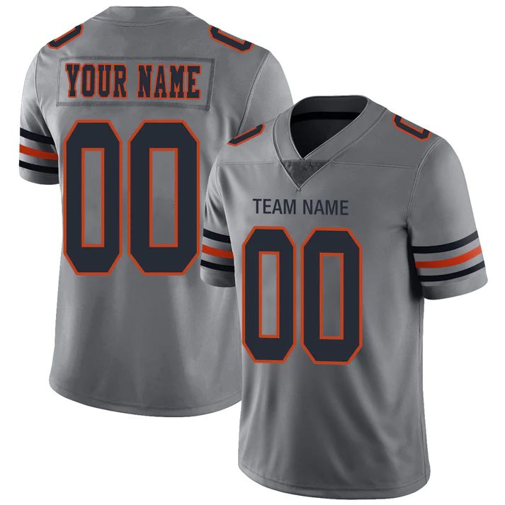 Custom C.Bears  Personalize Birthday Gifts Grey Jersey Stitched American Football Jerseys