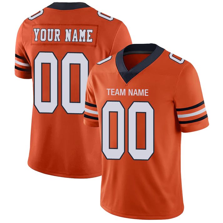 Custom C.Bears Stitched American Personalize Birthday Gifts Orange Jersey Football Jerseys